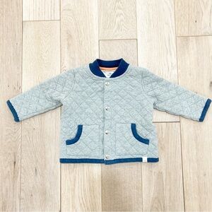 Burt's Bees Baby Gray and Blue Quilted Pea Coat